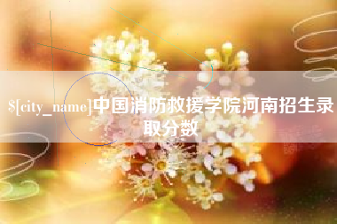 珠海中国消防救援学院河南招生录取分数