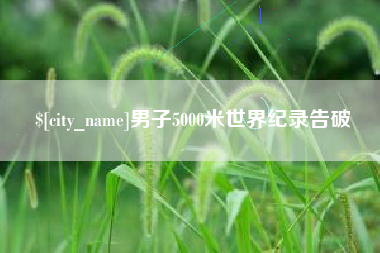 珠海男子5000米世界纪录告破