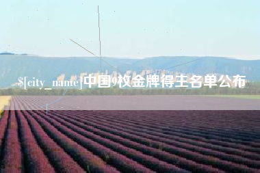 珠海中国9枚金牌得主名单公布