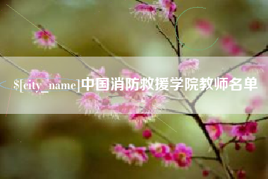 珠海中国消防救援学院教师名单