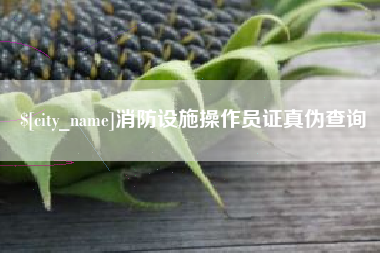 珠海消防设施操作员证真伪查询