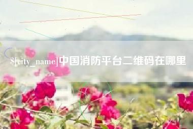 珠海中国消防平台二维码在哪里