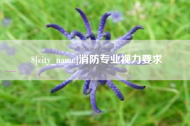 珠海消防专业视力要求