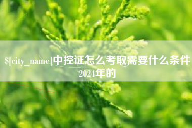 珠海中控证怎么考取需要什么条件2024年的