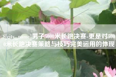 珠海男子5000米长跑决赛-更是对5000米长跑决赛策略与技巧完美运用的体现