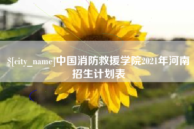 珠海中国消防救援学院2021年河南招生计划表