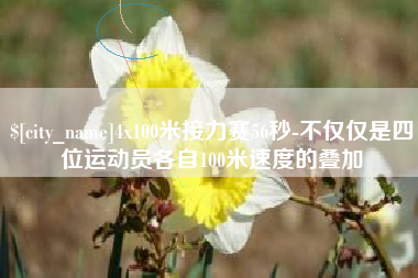 珠海4x100米接力赛56秒-不仅仅是四位运动员各自100米速度的叠加