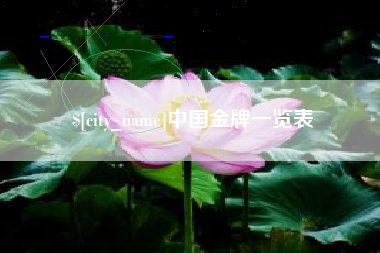 珠海中国金牌一览表